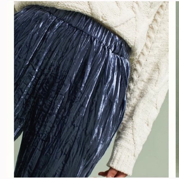 Anthropologie Textured Velvet Jogger Pants Lg - Picture 6 of 12